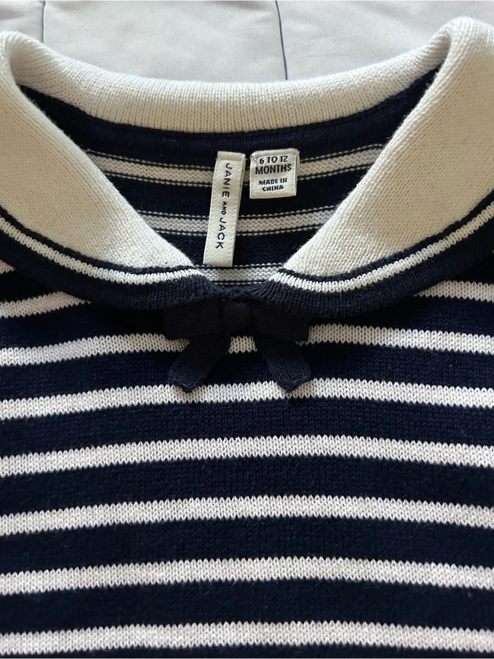 Janie and Jack Navy & White Striped Sailor Sweater Top with Navy Ruffle Bloomers